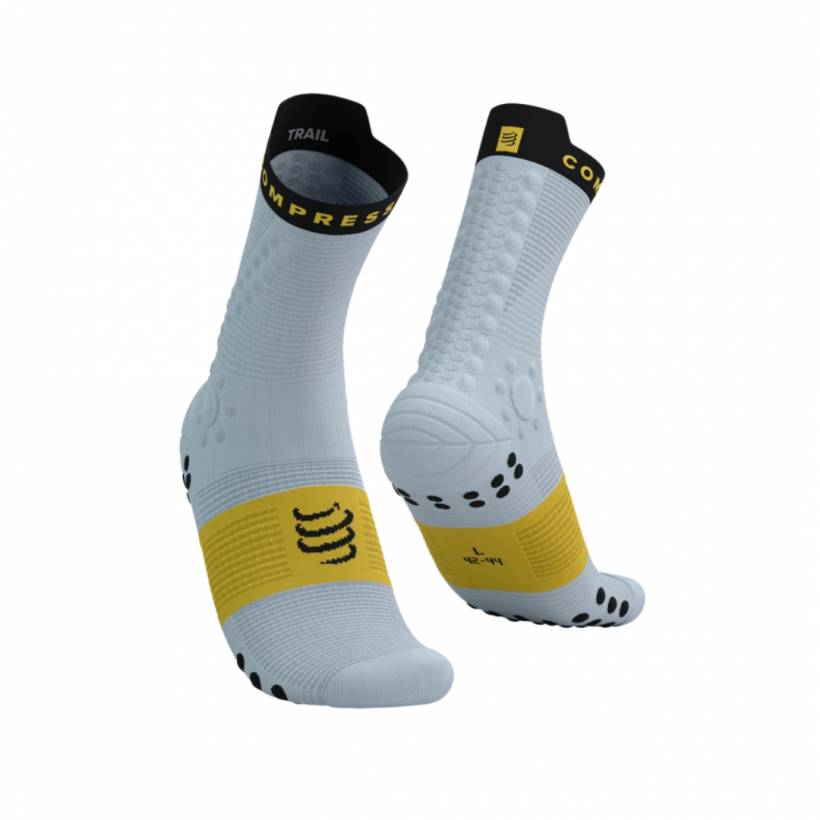 Compressport Pro Racing Socks V4.0 Trailsokken Grijs Geel