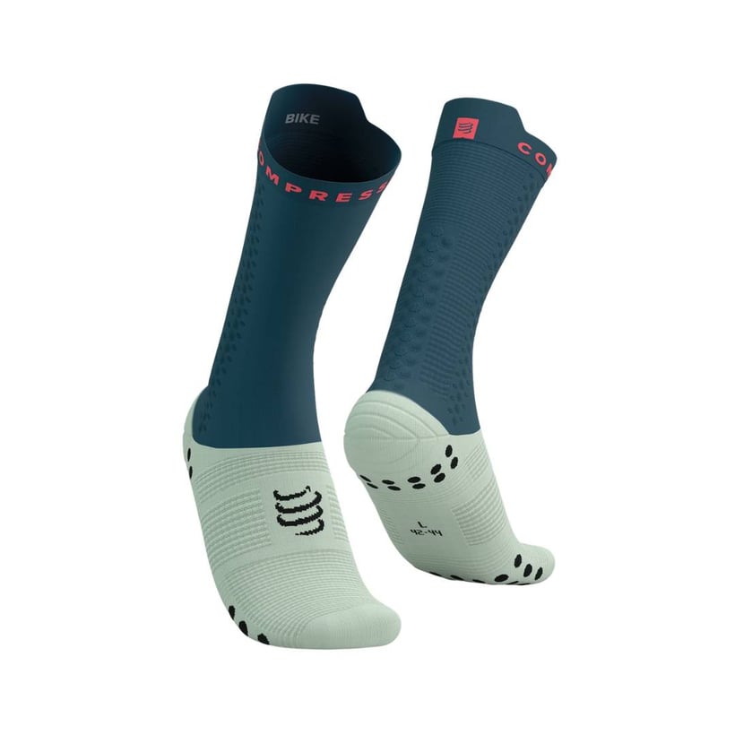 Meias Compressport Pro v4.0 Bike Azul Verde