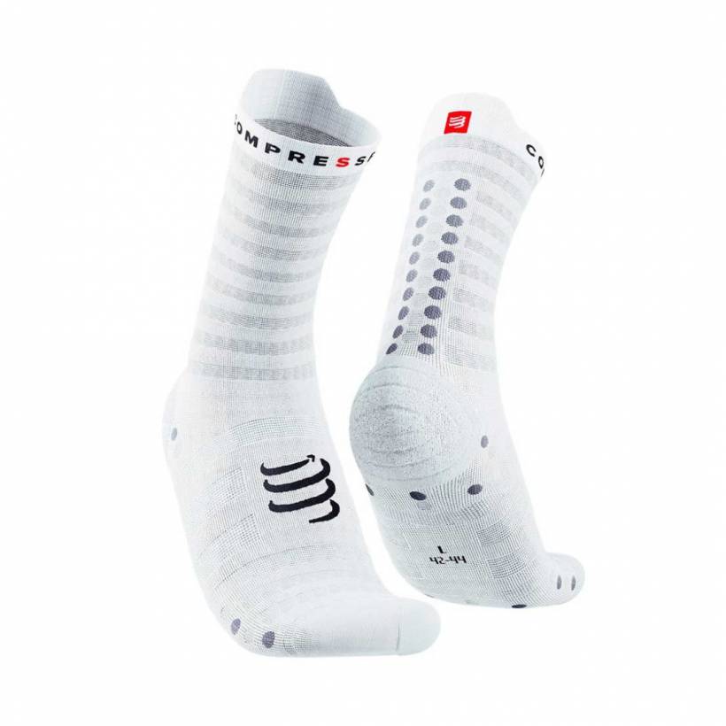 Compressport Pro Racing Sokken v4.0 Ultralight Run High Wit Zwart