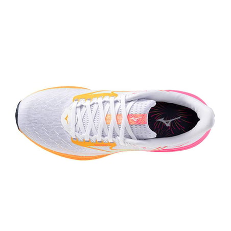 Tênis Mizuno Wave Rider 29 Branco Rosa AW25 Unissex