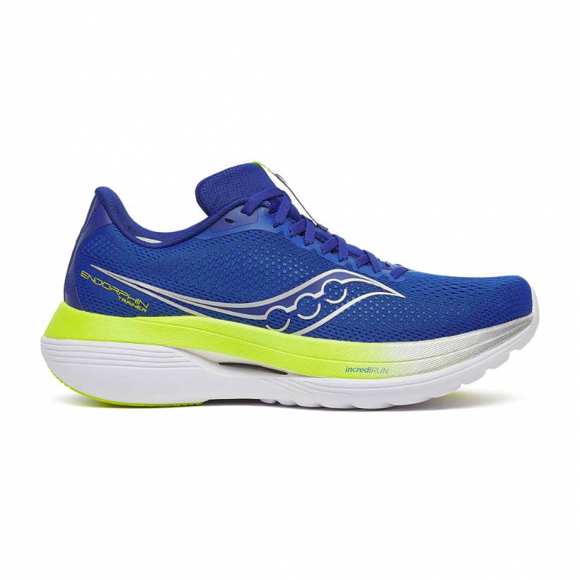 Saucony Endorphin Trainer Schuhe Blau Gelb AW25