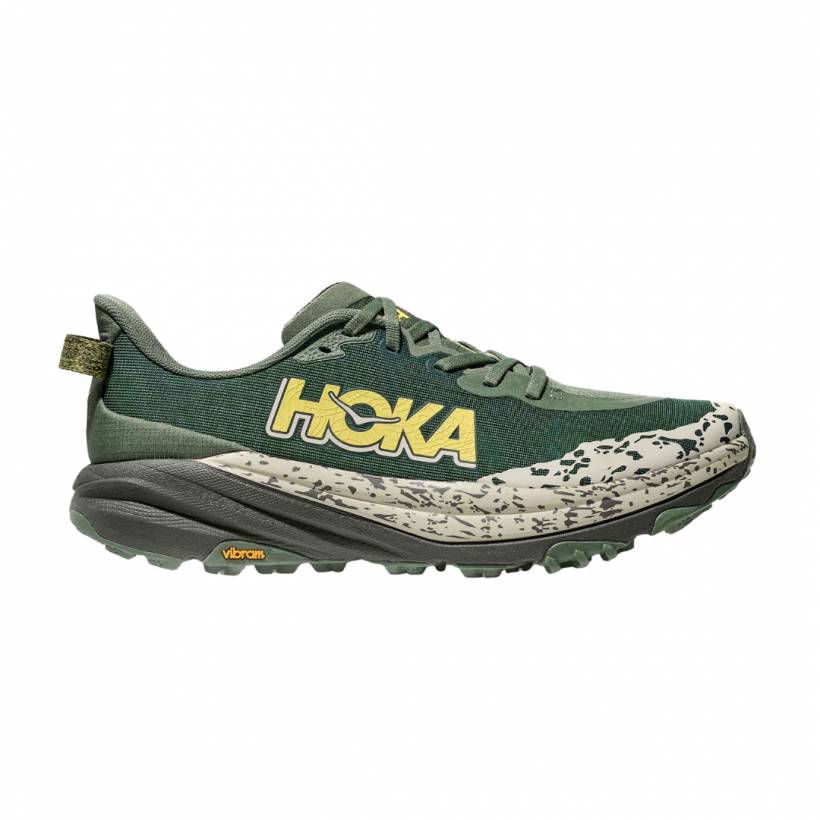 Tênis Hoka Speedgoat 6 Wide Verde Cinza AW25