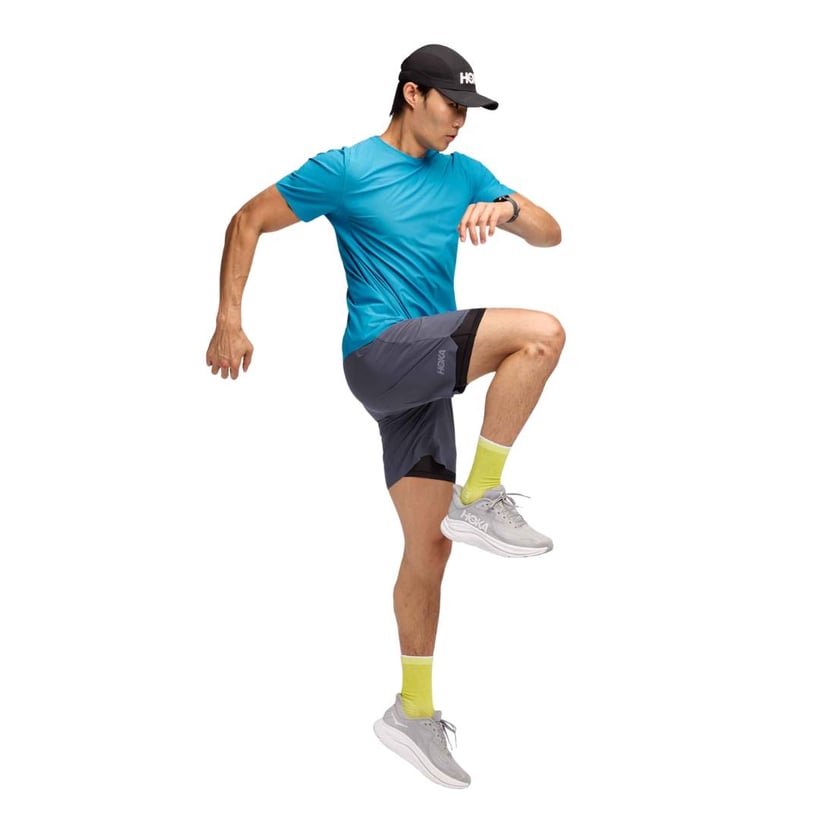 Hoka Glide 7" 2-in-1 Shorts Grau