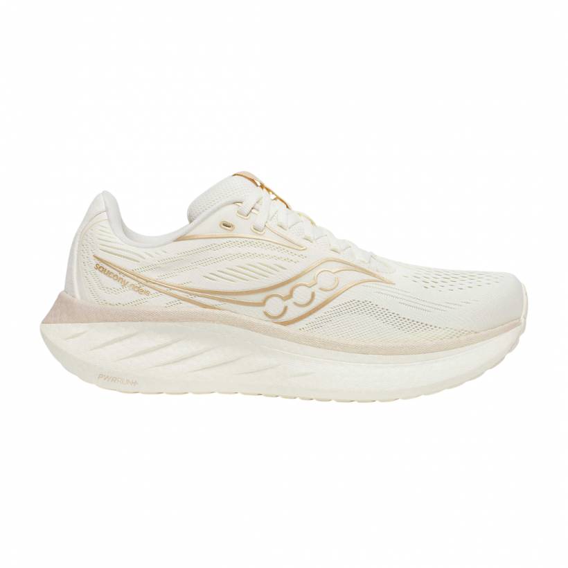 Saucony Ride 18 Beige Wit SS25 Dames Sneakers