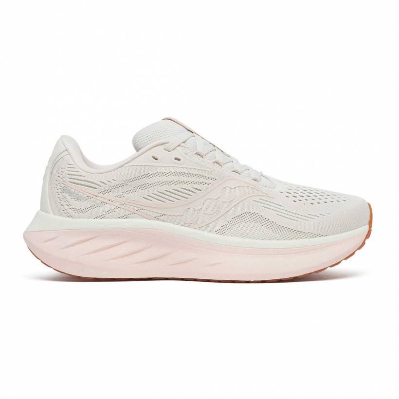 Scarpe Saucony Ride 18 Bianco Rosa AW25 Donna