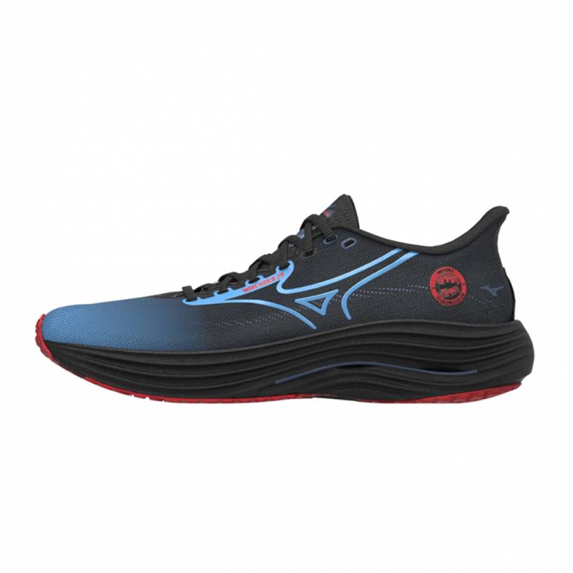 Mizuno Wave Rider 29 Amsterdam Schuhe Blau Rot AW25 Unisex