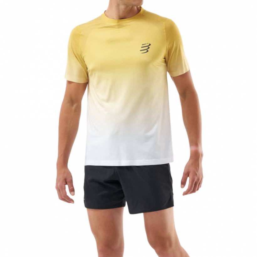 Compressport Performance SS T-shirt Geel Wit