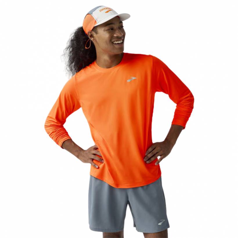 Brooks Atmosphere 3.0 oranje T-shirt met lange mouwen