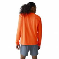 Maglietta Manica Lunga Uomo UPF 30+ – Corsa, Protezione Solare, Traspirante, Asciugatura Rapida (Arancione, M)