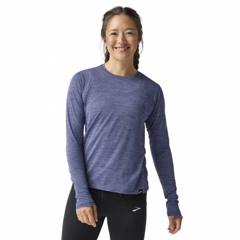 Brooks Luxe T-shirt met lange mouwen, blauw, dames