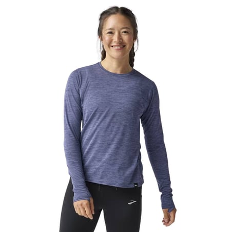 Camiseta Brooks Luxe Manga Larga Azul Mujer