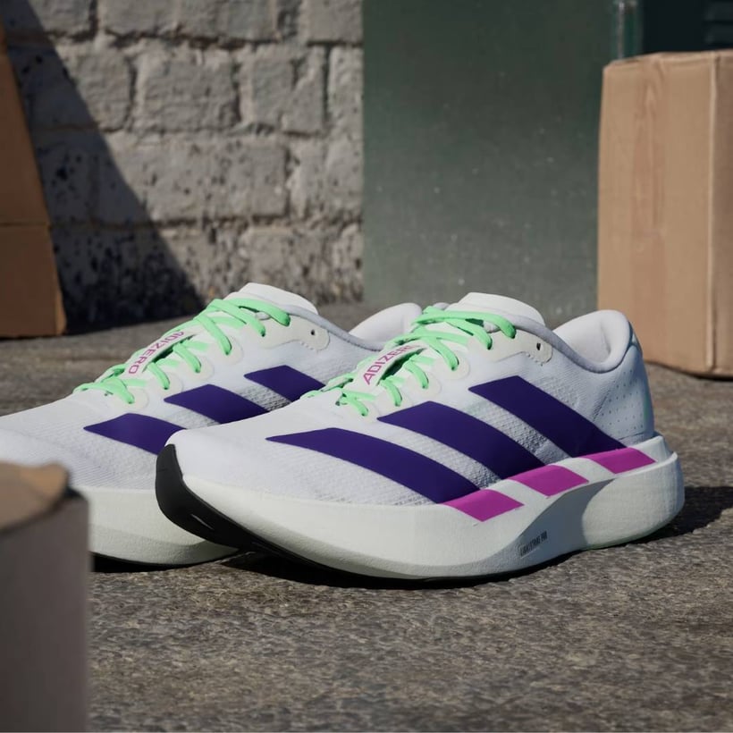 Adidas Adizero Evo SL White Purple Sneakers...