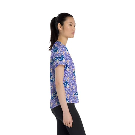 Maglietta New Balance Valencia Marathon Printed Athletics Viola Blu Donna
