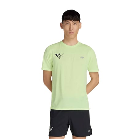 New Balance Valencia Marathon Athletics T-Shirt Grün Gelb