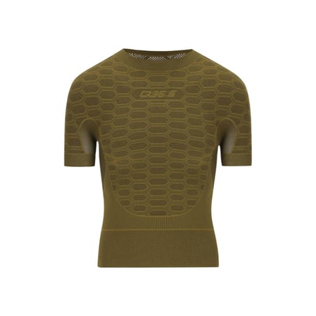 Unterhemd Q36.5 Base Layer 2 mit kurzen Ärmeln, Grün-Braun