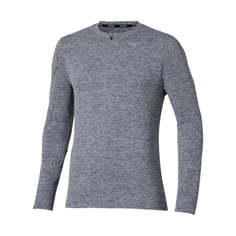 Camiseta de Manga Longa Mizuno Core Impulse Half Zip Cinza
