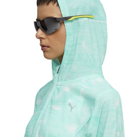 Puma Run Velocity AOP Woven Blau Weiß Damenjacke