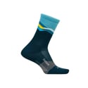 Feetures Trail Max Cushion Mini Crew Socks Blue Yellow