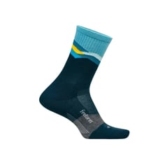 Feetures Trail Max Cushion Mini Crew Socken Blau Gelb