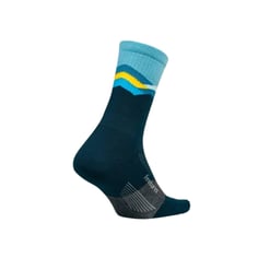 Feetures Trail Max Cushion Mini Crew Socken Blau Gelb 2