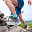 Chaussettes Feetures Trail Max Cushion Mini Crew Bleu Jaune