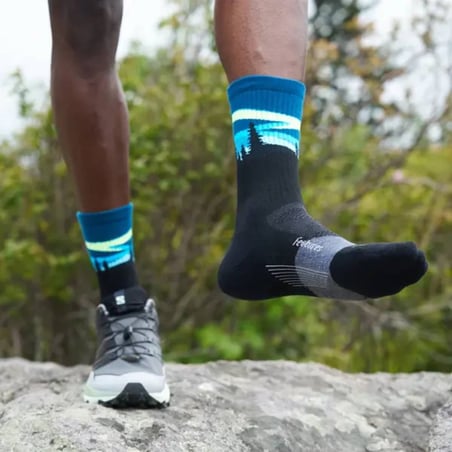 Chaussettes Feetures Trail Max Cushion Mini Crew Noir Bleu