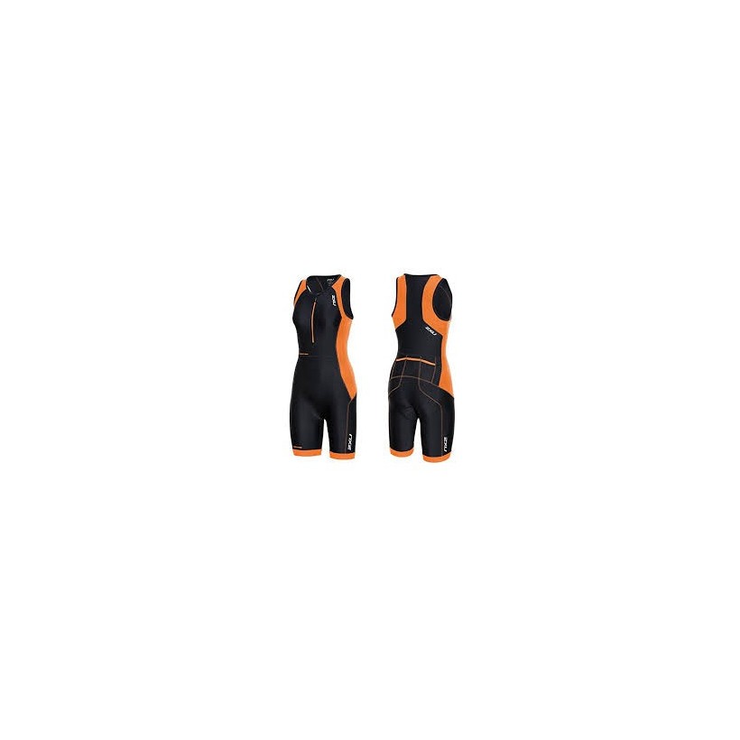 2XU Perform Woman Black / Orange Tri Suit with Front Zip