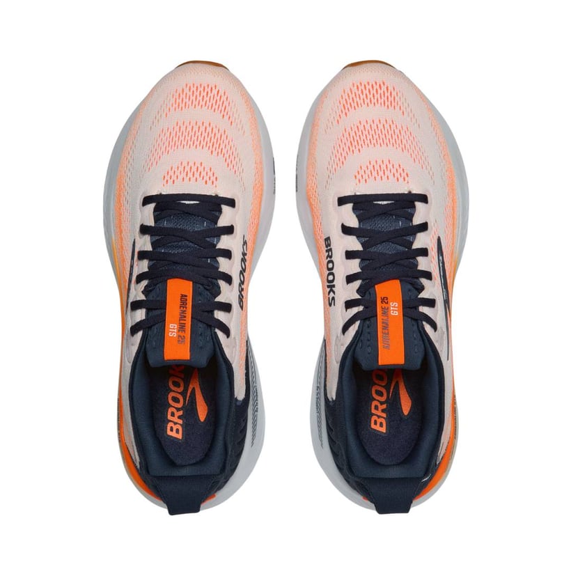 Tênis Brooks Adrenaline GTS 25 Branco Laranja SS26