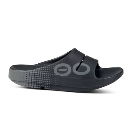 Oofos Recovery Ooahh Sport Black Gray Unisex Sandals