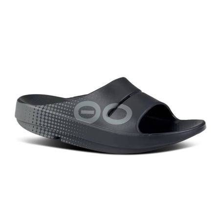 Oofos Recovery Ooahh Sport Black Gray Unisex Sandals
