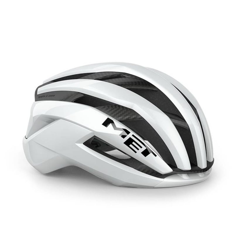 Met Trenta 3K Carbon Glanzend Witte Helm