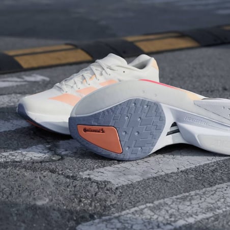Tênis Adidas Adizero Boston 13 Bege Laranja SS26 Feminino