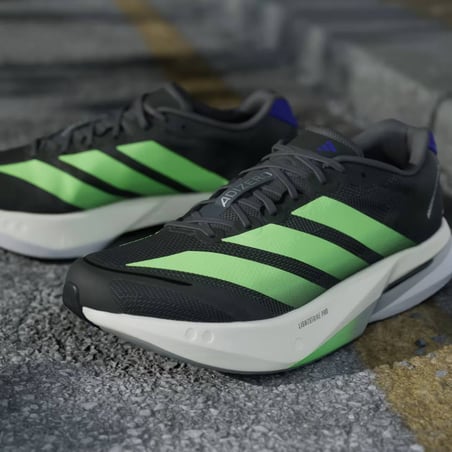 Zapatillas Adidas Adizero Boston 13 Negro Verde SS26