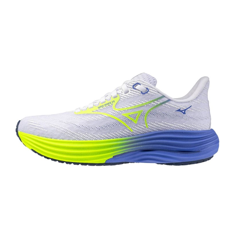 Tênis Mizuno Wave Rider 29 Branco Azul SS26 Mulher