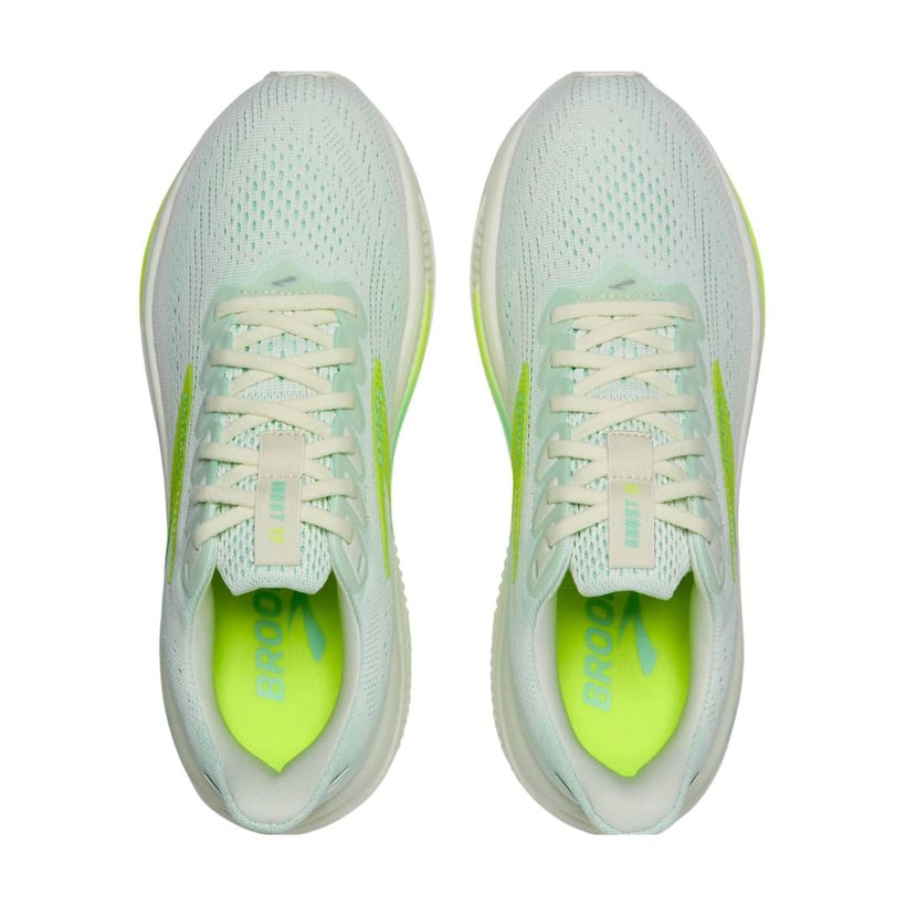 Tênis Brooks Ghost 17 Branco Amarelo SS26 Mulher