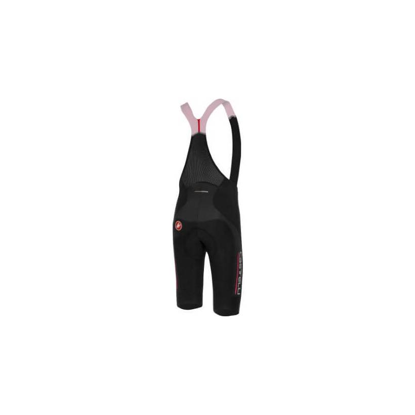 Calções de babete térmico Castelli Omloop preto vermelho
